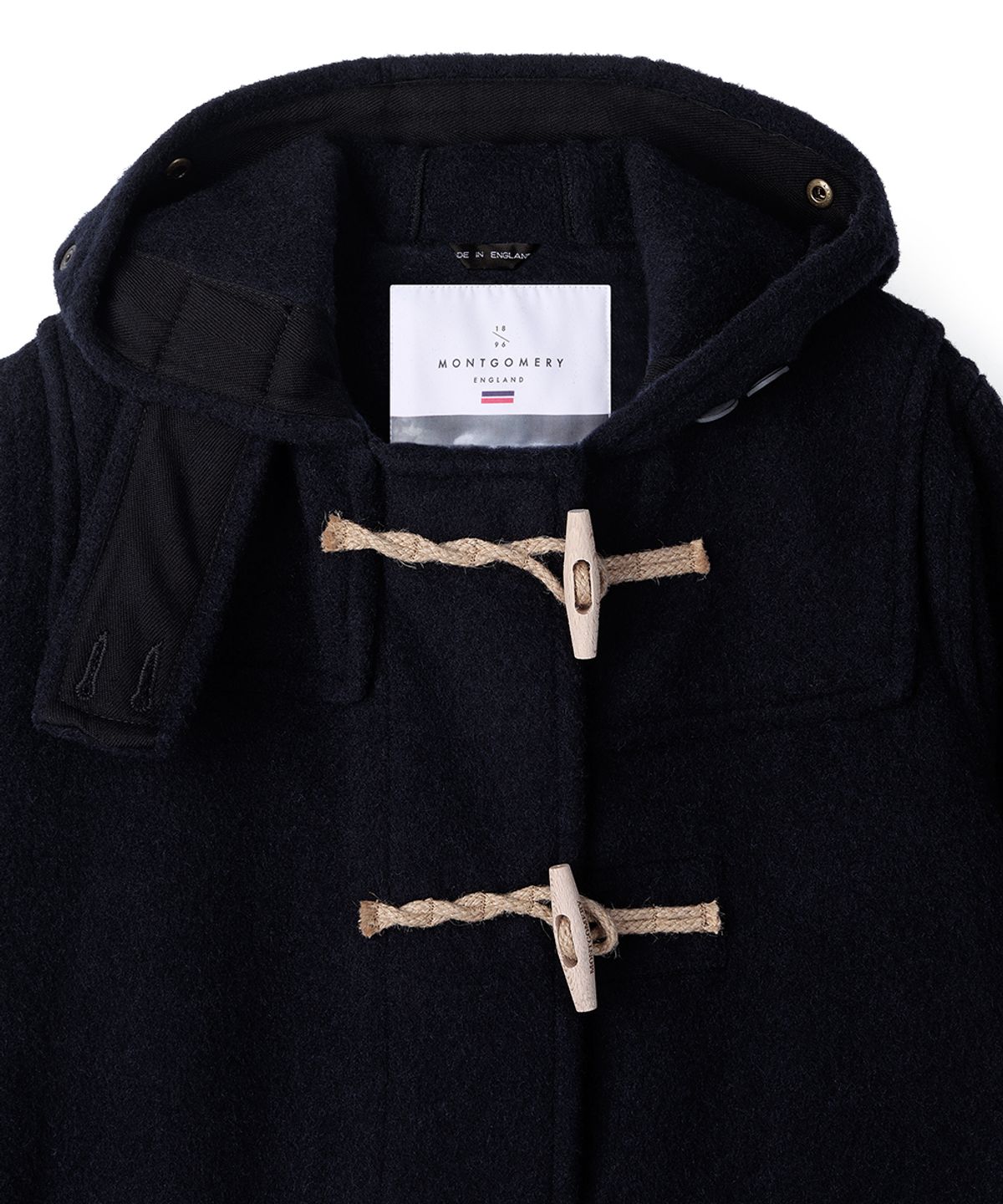 몽고메리(MONTGOMERY) WOMENS LONG ORIGINAL DUFFLE COAT WITH WOODEN - NAVY