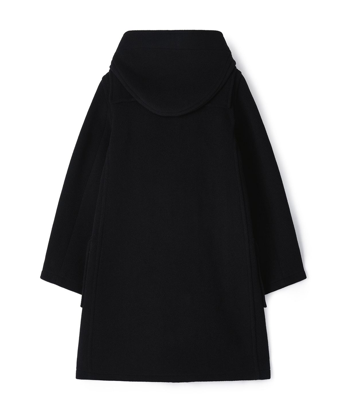 몽고메리(MONTGOMERY) WOMENS CLASSIC HERRINGBONE DUFFLE COAT WITH HORN - BLACK