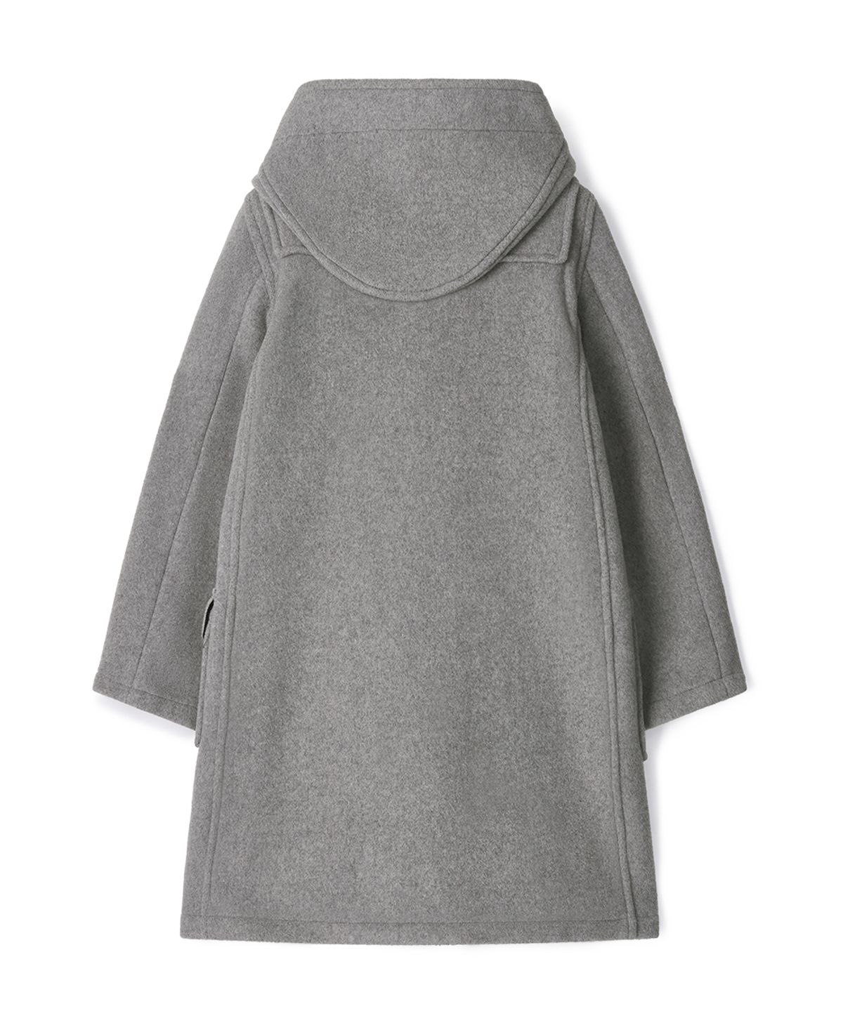 몽고메리(MONTGOMERY) WOMENS CLASSIC FIT DUFFLE COAT WITH WOODEN - PEARL GREY