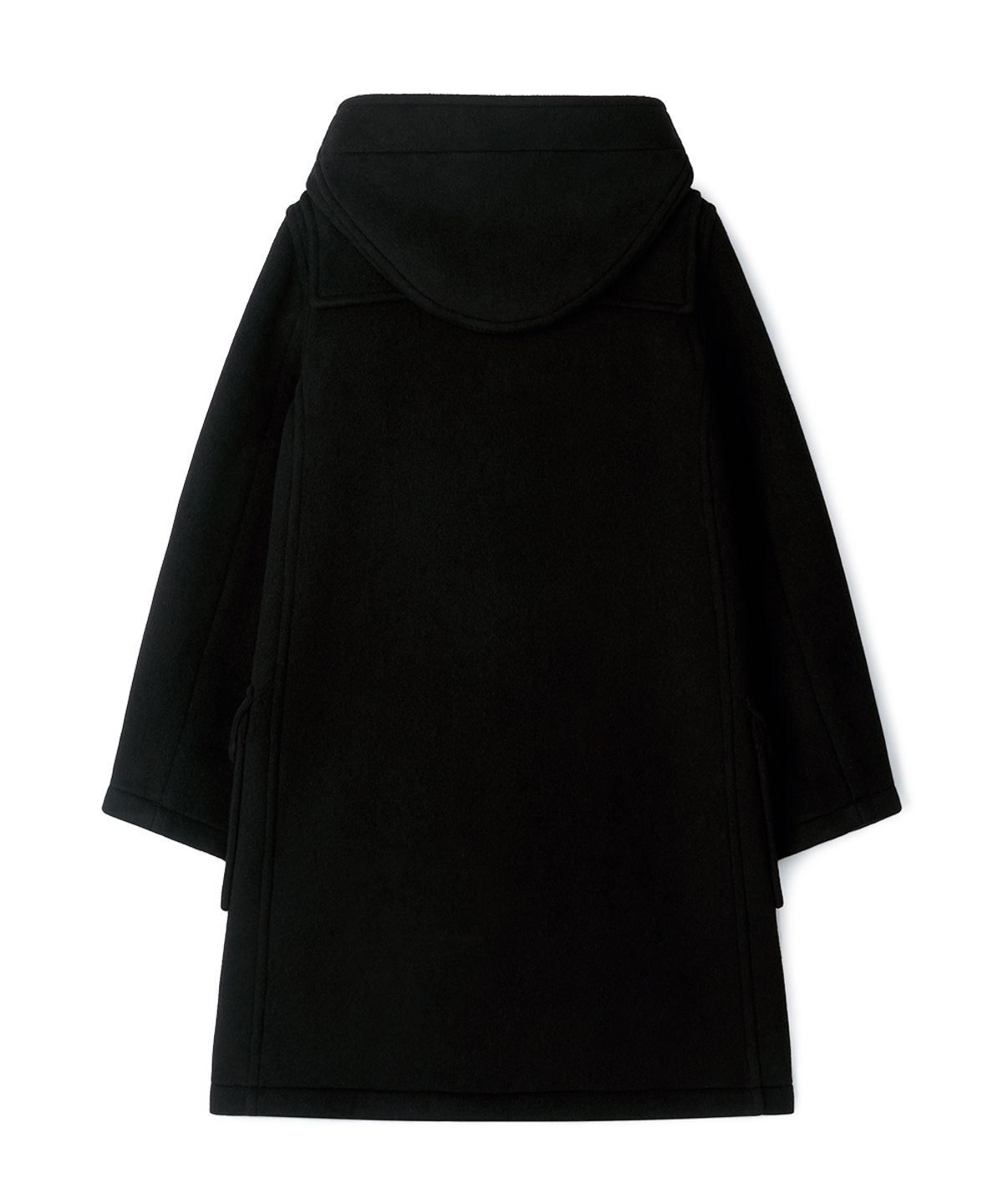 몽고메리(MONTGOMERY) WOMENS CLASSIC FIT DUFFLE COAT WITH WOODEN - BLACK