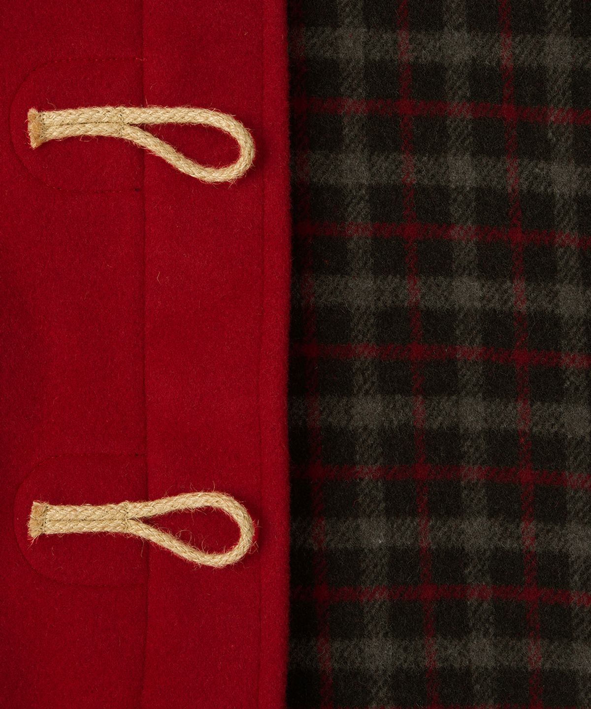 몽고메리(MONTGOMERY) WOMENS CLASSIC FIT DUFFLE COAT WITH WOODEN - RED