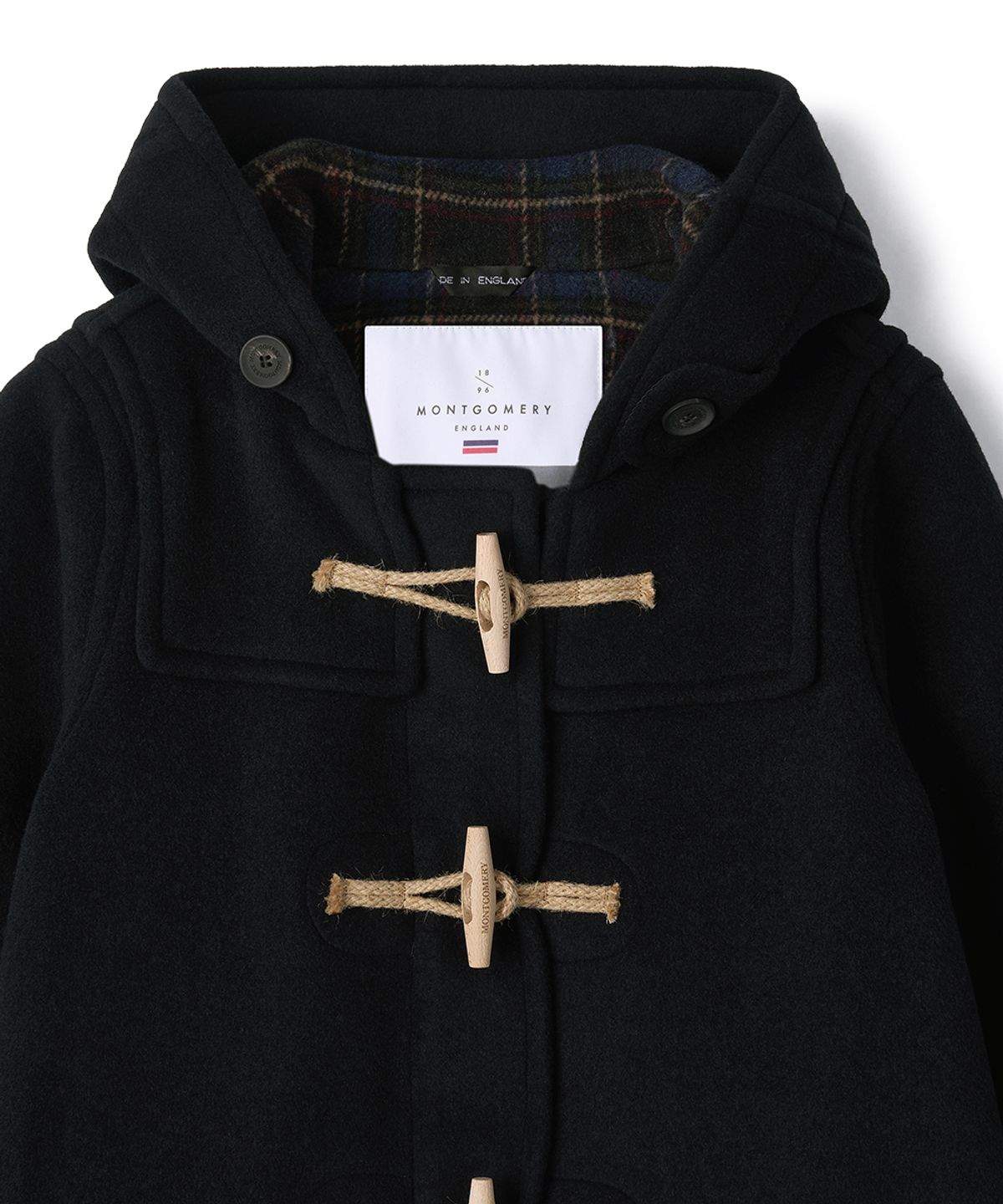 몽고메리(MONTGOMERY) WOMENS CLASSIC FIT DUFFLE COAT WITH WOODEN - NAVY