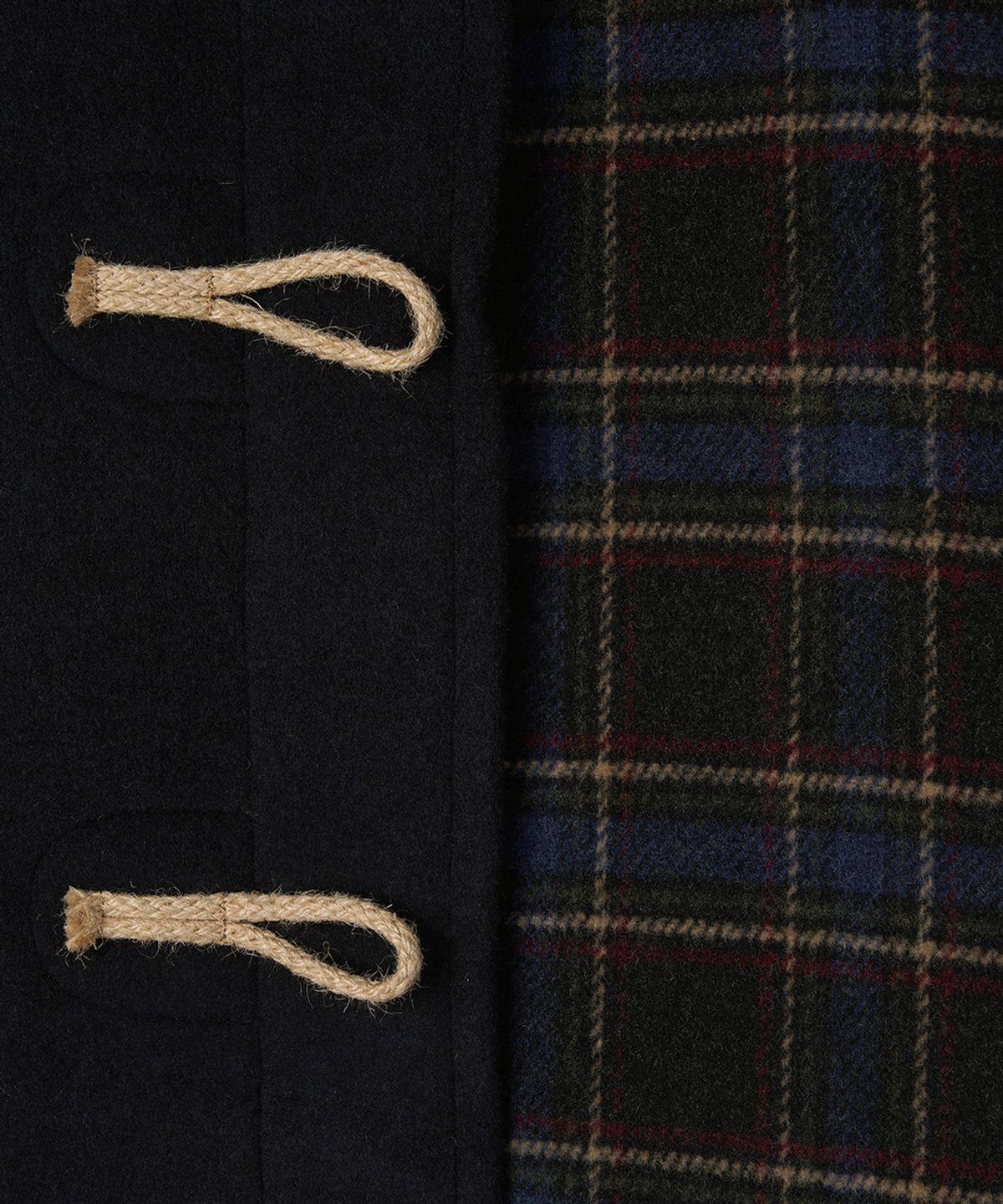 몽고메리(MONTGOMERY) WOMENS CLASSIC FIT DUFFLE COAT WITH WOODEN - NAVY