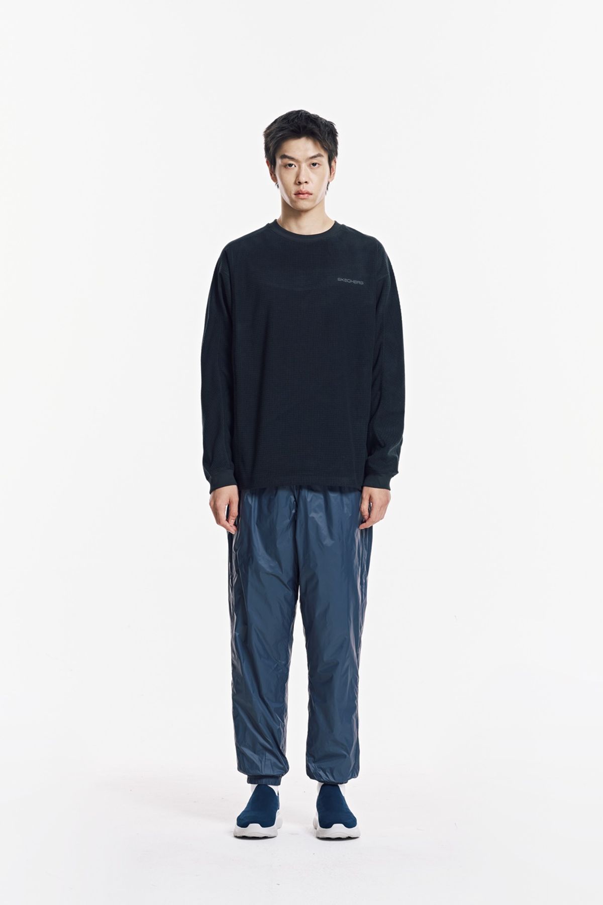스케쳐스(SKECHERS) 남성 사각 기모 긴팔 티셔츠_SP3MTCFW043
