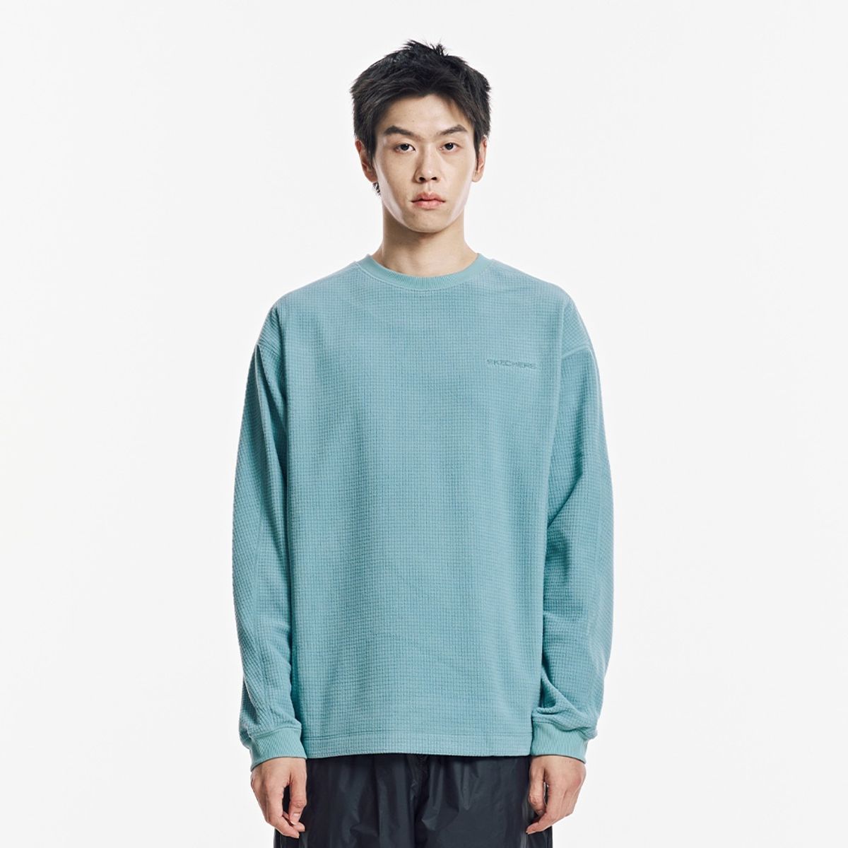 스케쳐스(SKECHERS) 남성 사각 기모 긴팔 티셔츠_SP3MTCFW042