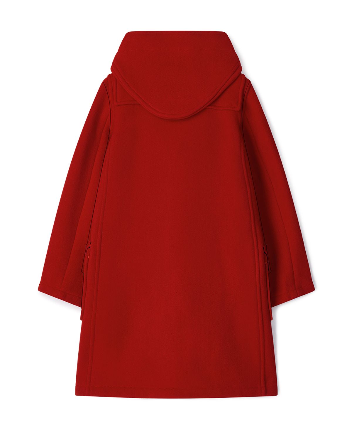 몽고메리(MONTGOMERY) WOMENS CLASSIC FIT DUFFLE COAT WITH HORN - OLD RED