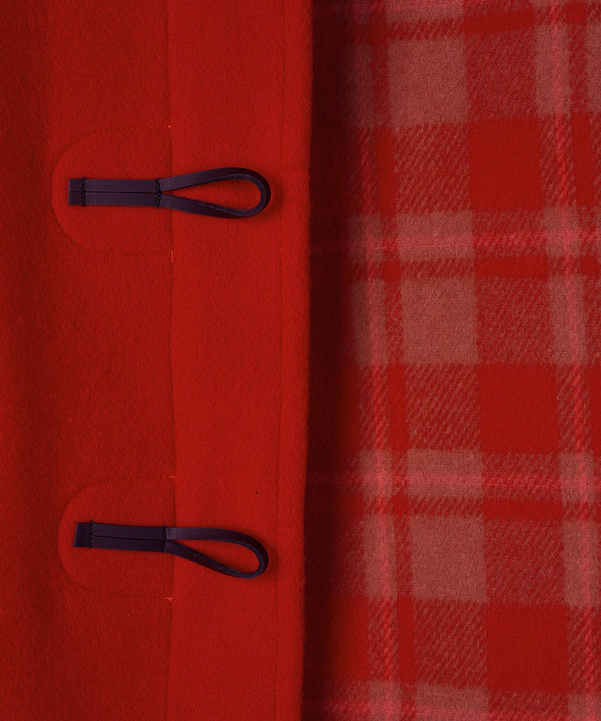 몽고메리(MONTGOMERY) WOMENS CLASSIC FIT DUFFLE COAT WITH HORN - OLD RED