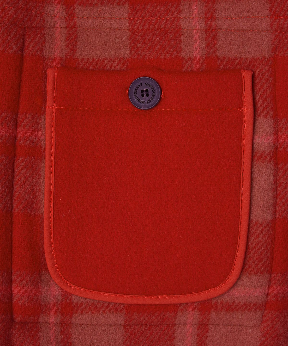 몽고메리(MONTGOMERY) WOMENS CLASSIC FIT DUFFLE COAT WITH HORN - RED