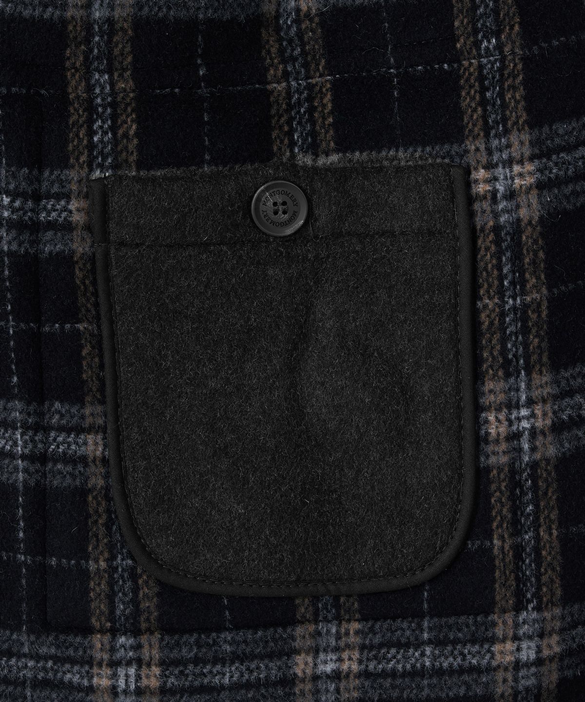 몽고메리(MONTGOMERY) WOMENS CLASSIC FIT DUFFLE COAT WITH HORN - CHARCOAL