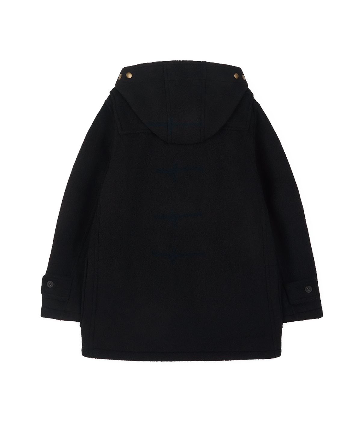 몽고메리(MONTGOMERY) SHORT ORIGINAL DUFFLE COAT WITH WOODEN - BLACK
