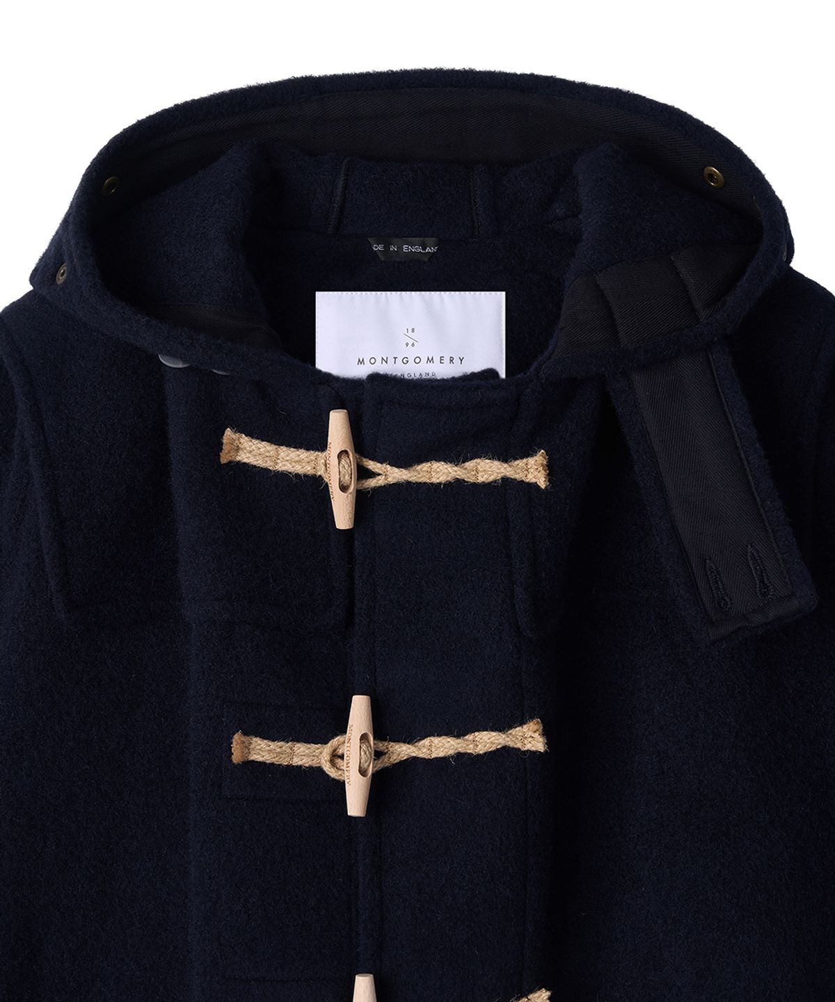 몽고메리(MONTGOMERY) SHORT ORIGINAL DUFFLE COAT WITH WOODEN - NAVY