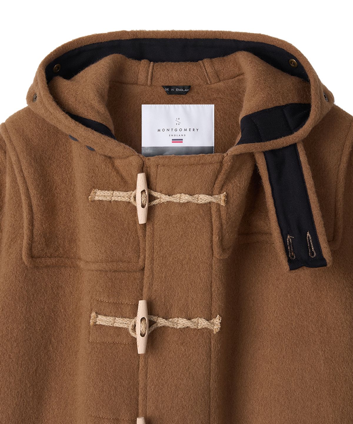 몽고메리(MONTGOMERY) SHORT ORIGINAL DUFFLE COAT WITH WOODEN - CAMEL