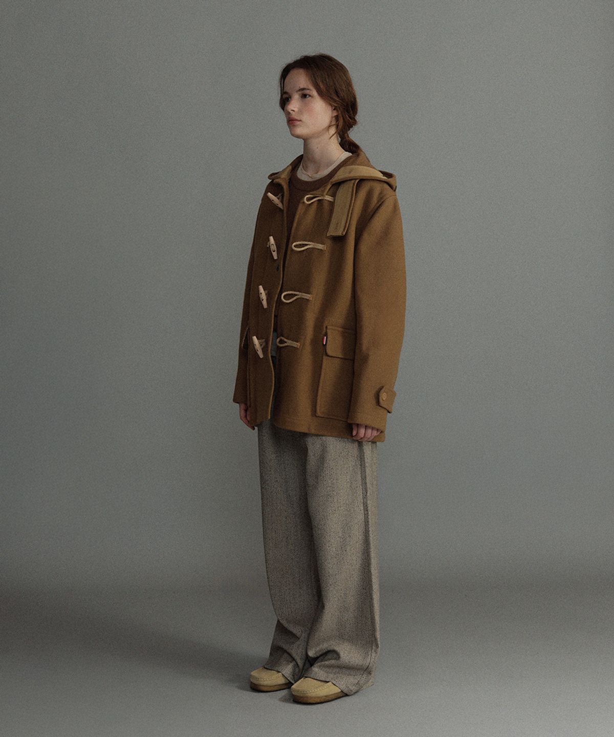 몽고메리(MONTGOMERY) MELTON UTILITY DUFFLE COAT - CAMEL
