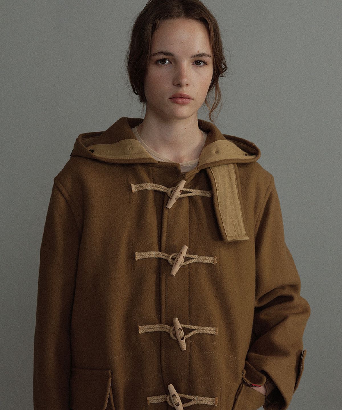 몽고메리(MONTGOMERY) MELTON UTILITY DUFFLE COAT - CAMEL