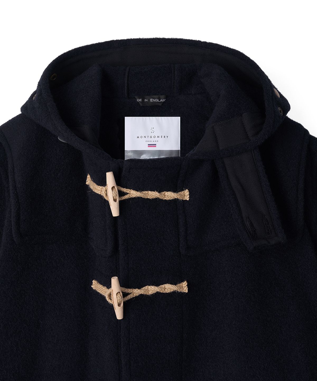 몽고메리(MONTGOMERY) LONG ORIGINAL DUFFLE COAT WITH WOODEN - NAVY