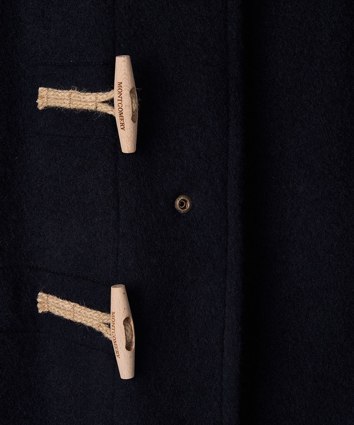 몽고메리(MONTGOMERY) LONG ORIGINAL DUFFLE COAT WITH WOODEN - NAVY
