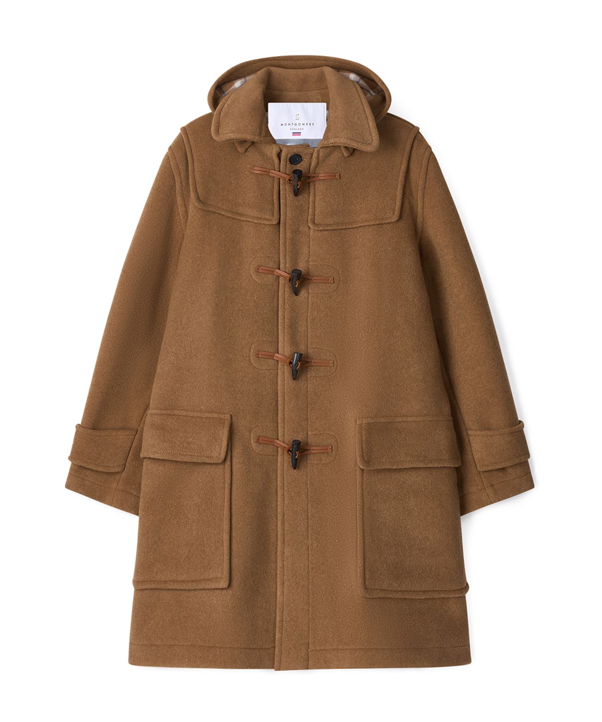 몽고메리(MONTGOMERY) CUSTOM FIT DUFFLE COAT WITH HORN - CAMEL