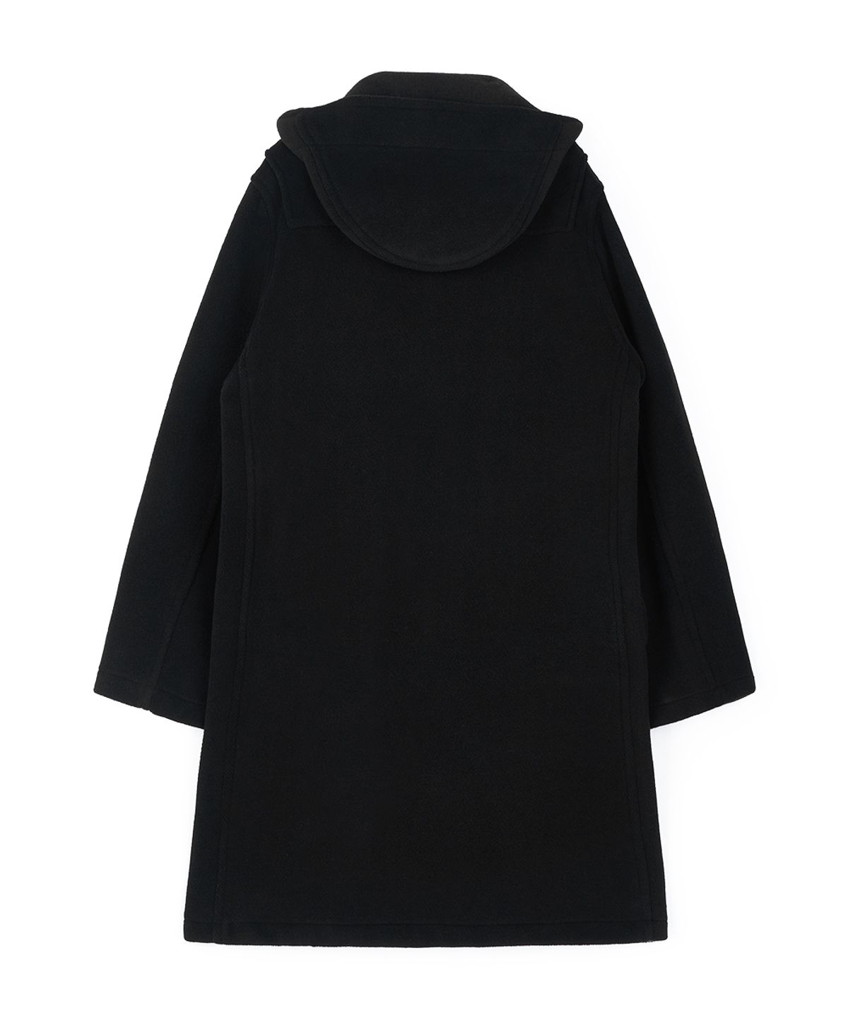 몽고메리(MONTGOMERY) CLASSIC HERRINGBONE DUFFLE COAT WITH HORN - BLACK