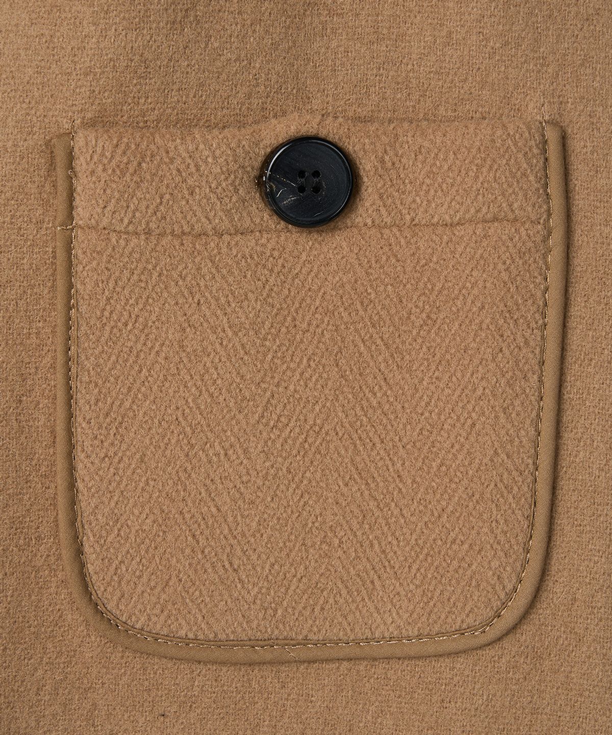 몽고메리(MONTGOMERY) CLASSIC HERRINGBONE DUFFLE COAT WITH HORN - CAMEL