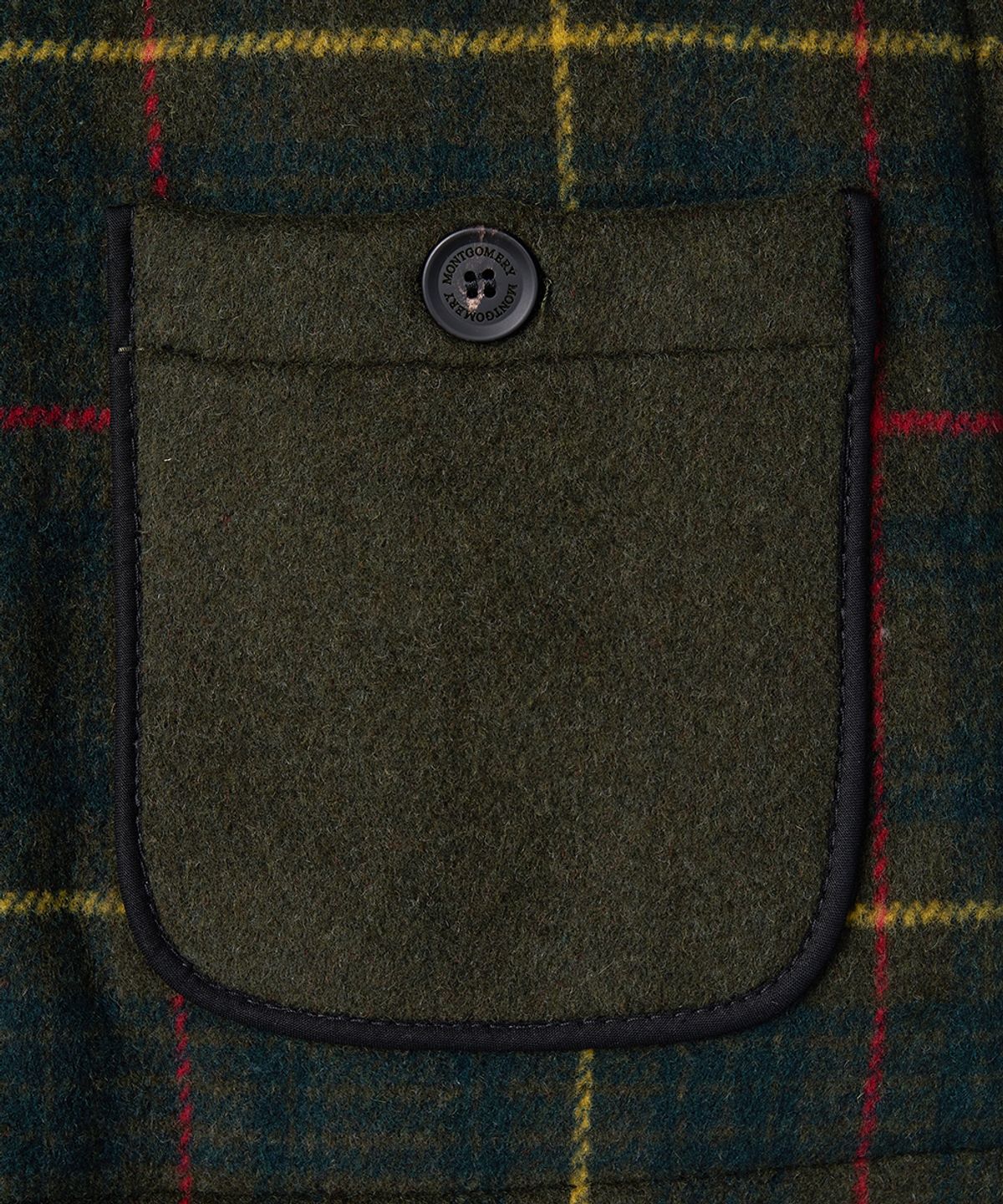 몽고메리(MONTGOMERY) CLASSIC FIT DUFFLE COAT WITH WOODEN - OLIVE