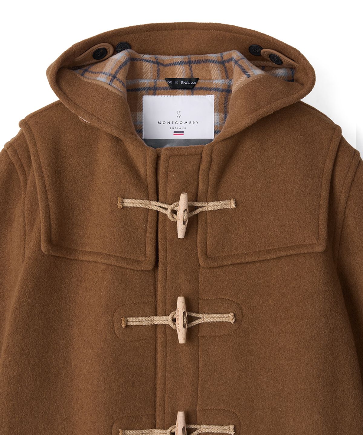 몽고메리(MONTGOMERY) CLASSIC FIT DUFFLE COAT WITH WOODEN - CAMEL