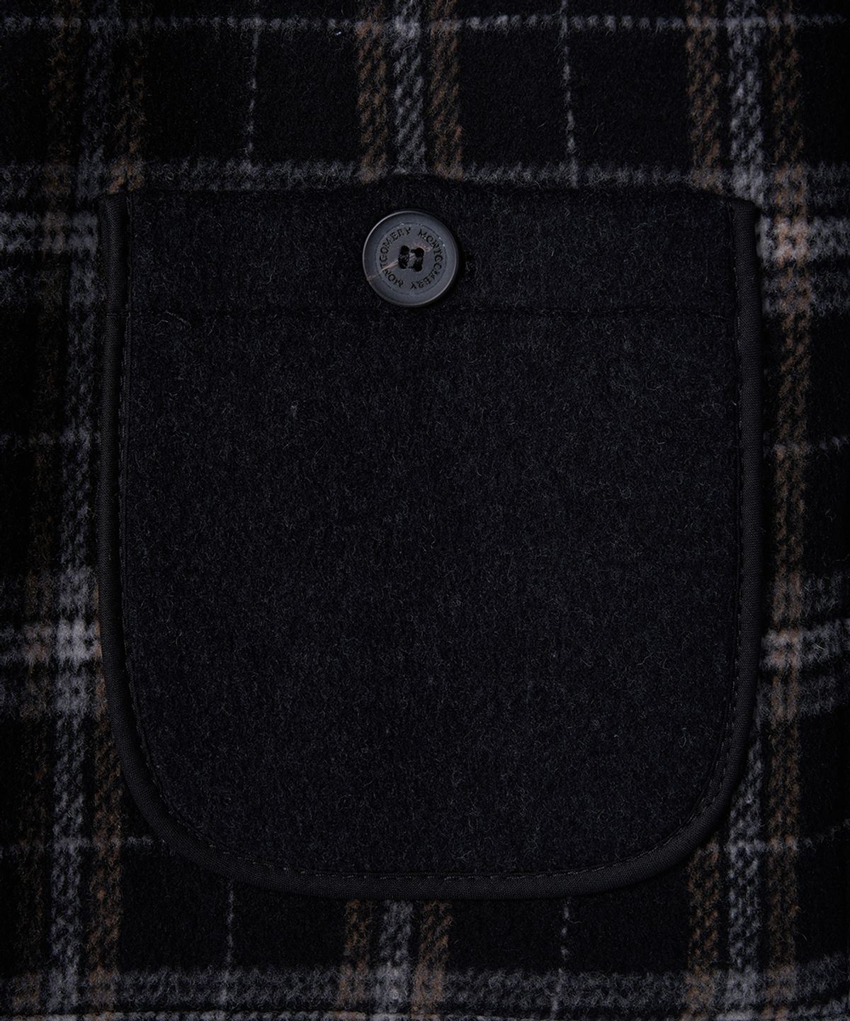 몽고메리(MONTGOMERY) CLASSIC FIT DUFFLE COAT WITH WOODEN - CHARCOAL