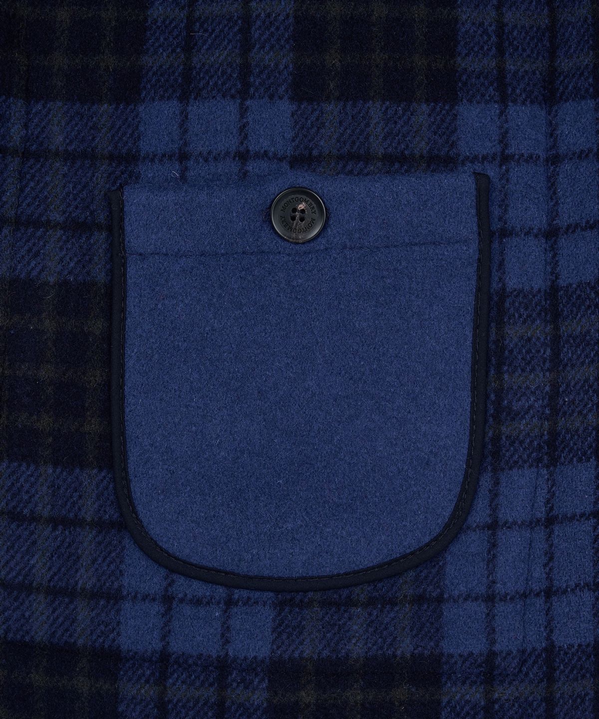 몽고메리(MONTGOMERY) CLASSIC FIT DUFFLE COAT WITH HORN - ROYAL BLUE