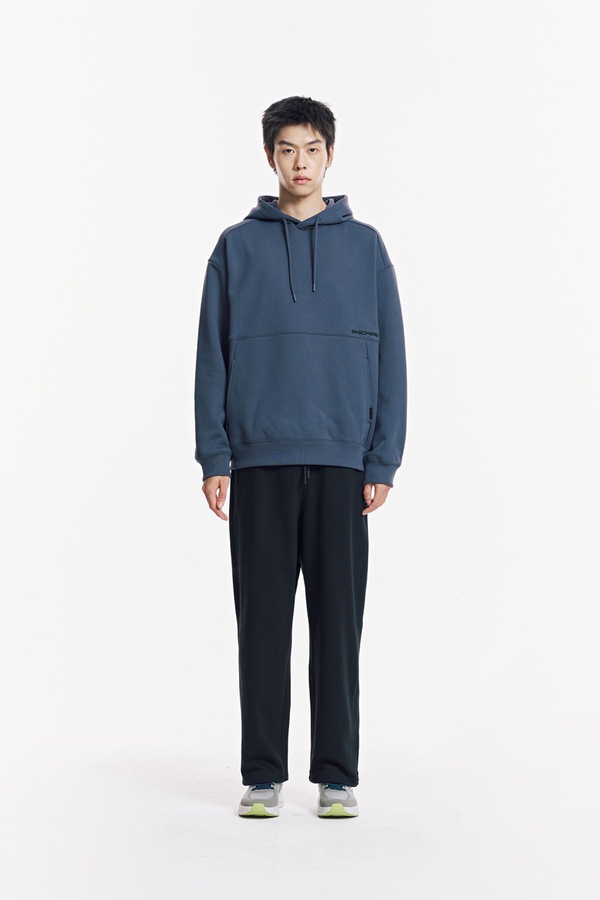 스케쳐스(SKECHERS) 남성 빅로고 후드 티셔츠_SL3MTCFF012