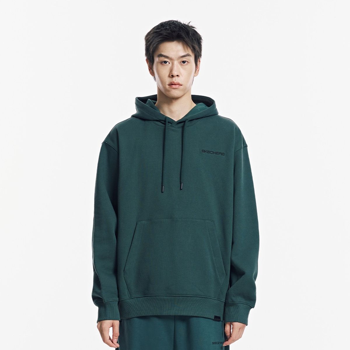 스케쳐스(SKECHERS) 남성 기모 베이직 후드 티셔츠_SP3MTCFW032