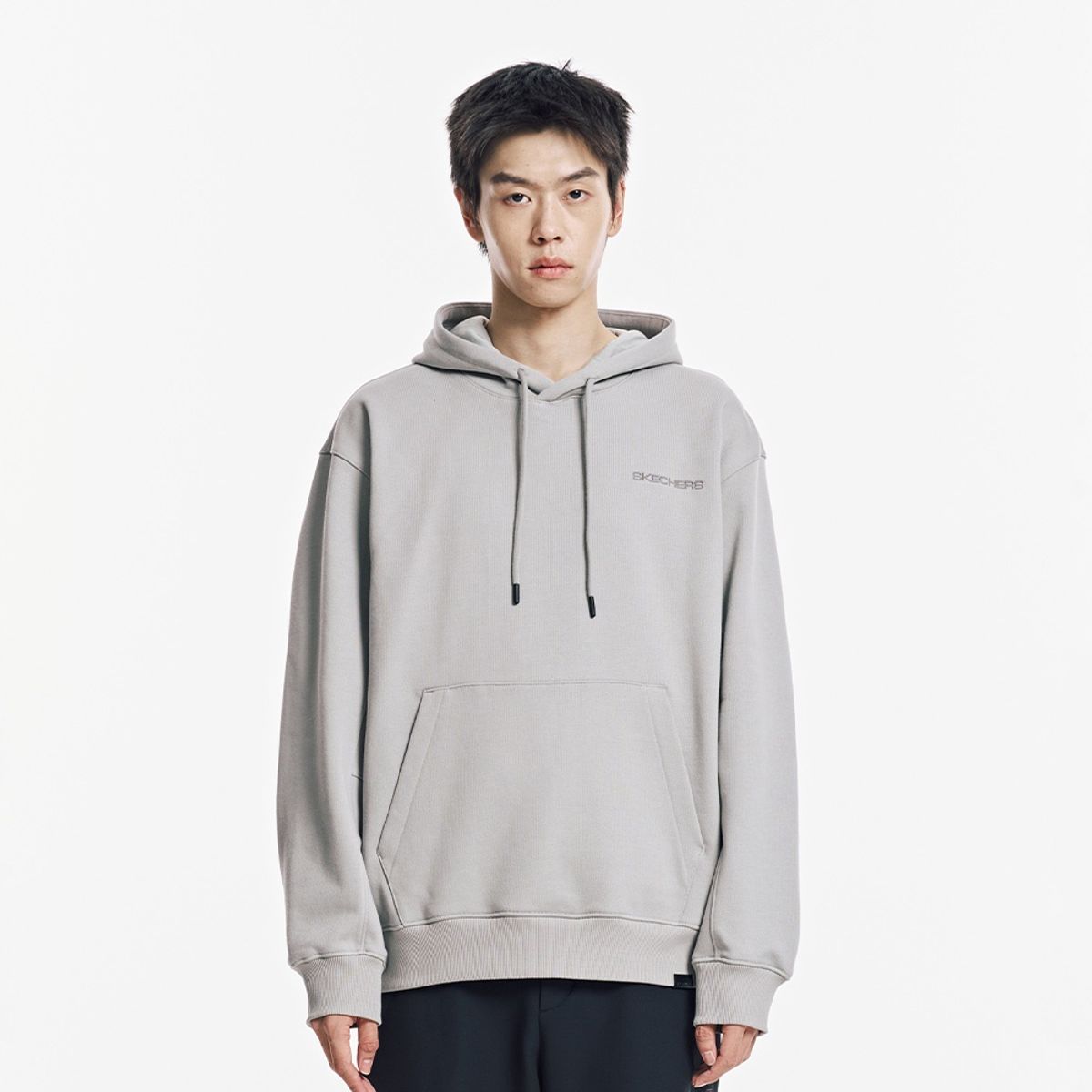 스케쳐스(SKECHERS) 남성 기모 베이직 후드 티셔츠_SP3MTCFW031