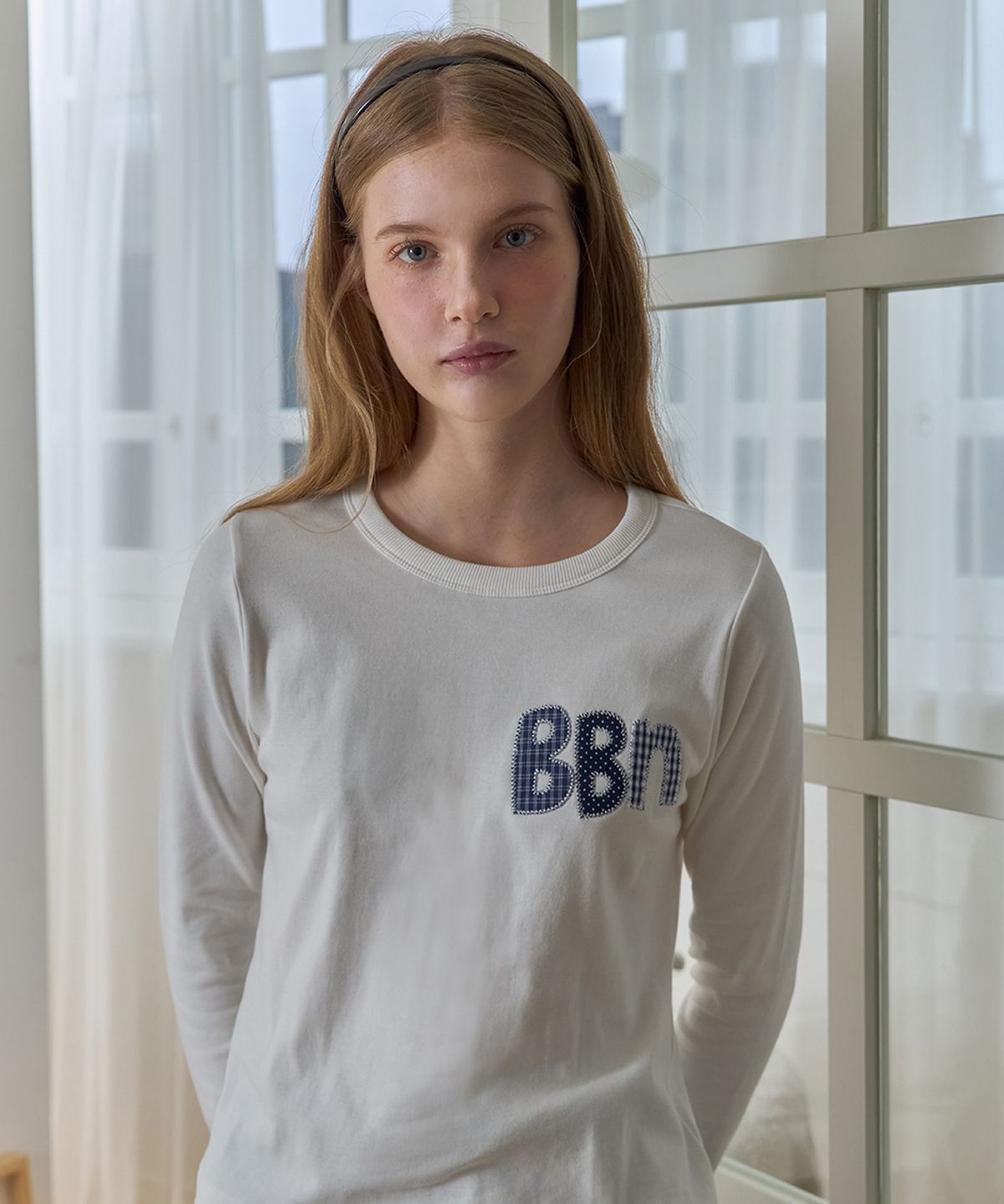 베이비블루니들즈(BABYBLUENEEDLES) BBN Applique T-shirt WHITE