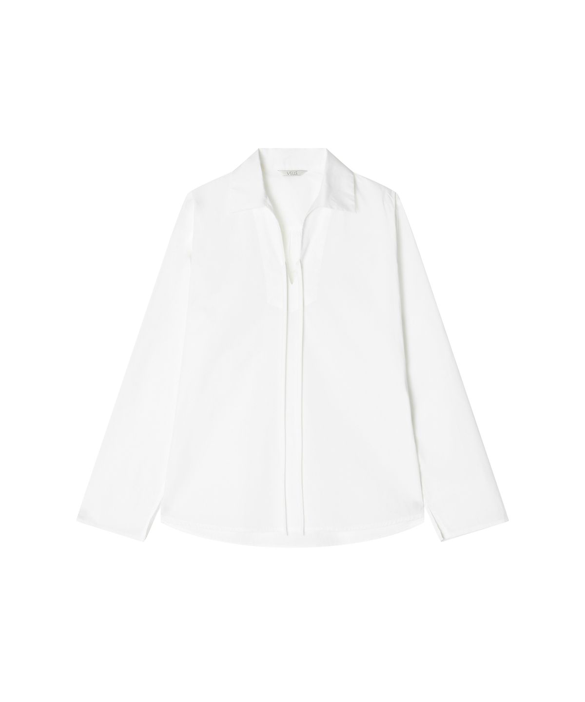 벨르(VELLE) Tie Strap V-Neck Shirt_White