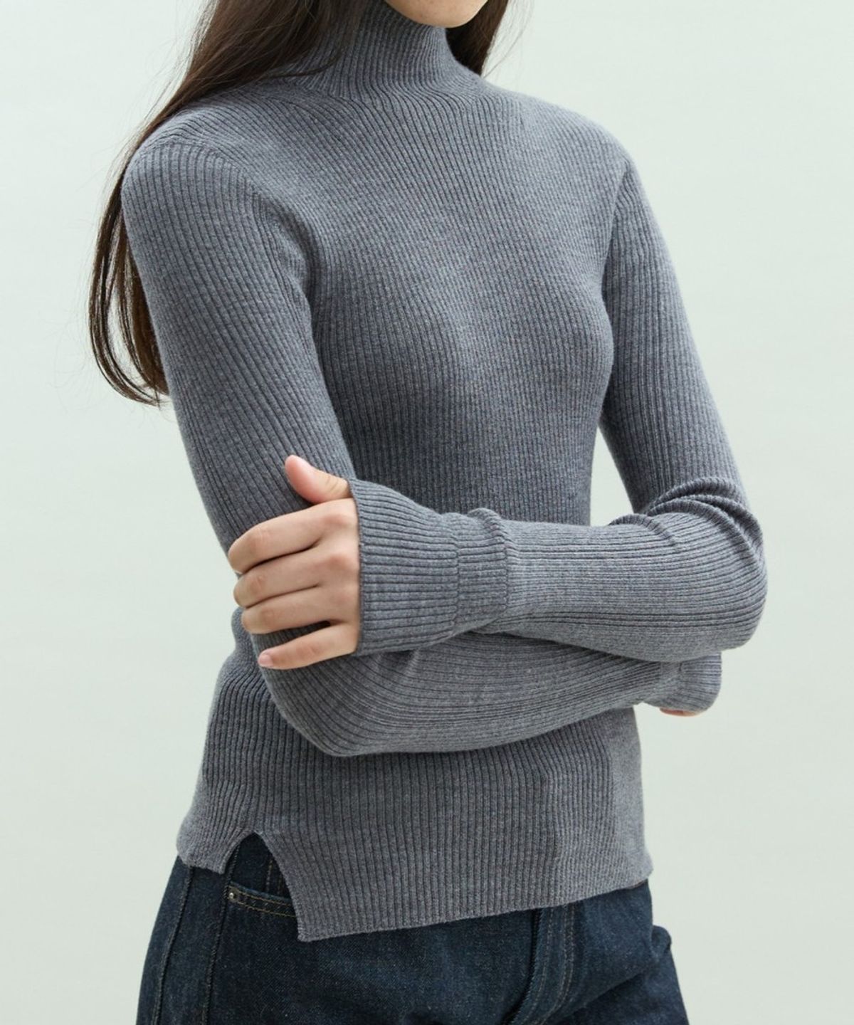 디에토(DEETO) Wholegarment 100 Wool Italian Yarn Turtleneck [GREY]