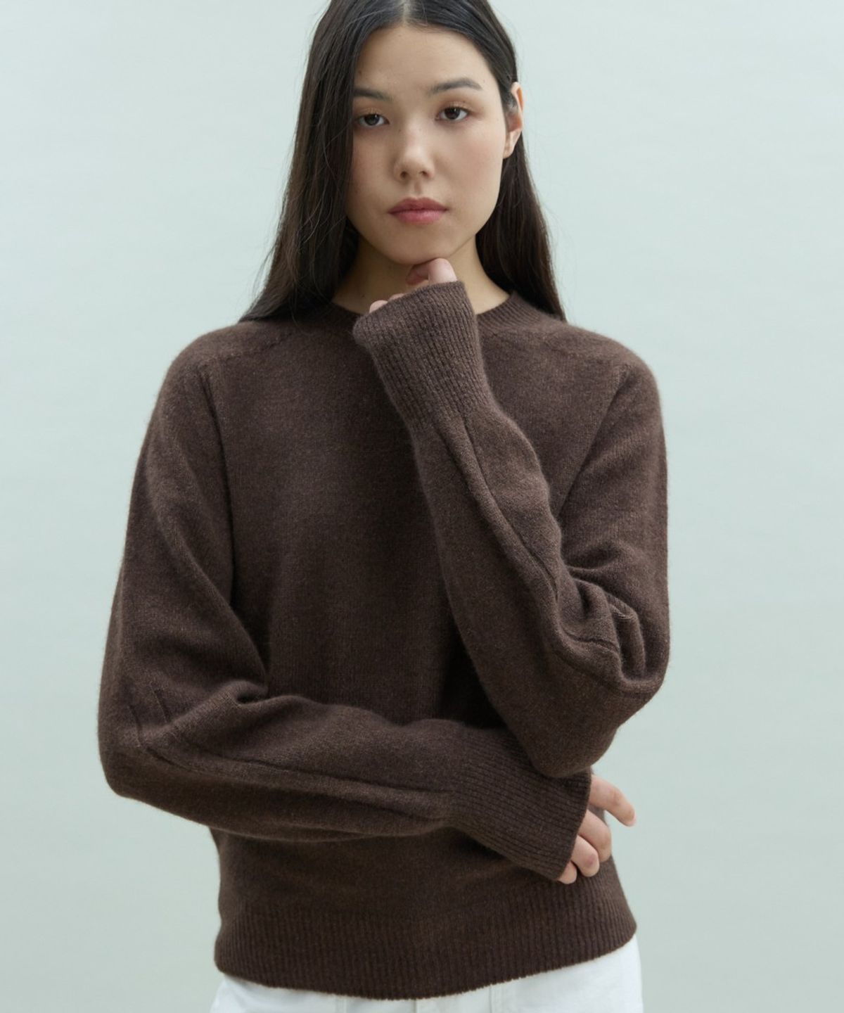 디에토(DEETO) Wholegarment Round Pullover [BROWN]