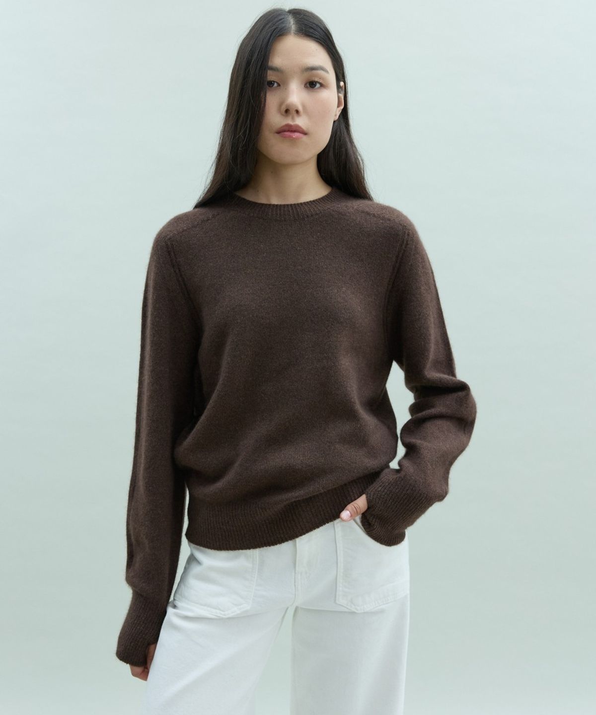 디에토(DEETO) Wholegarment Round Pullover [BROWN]