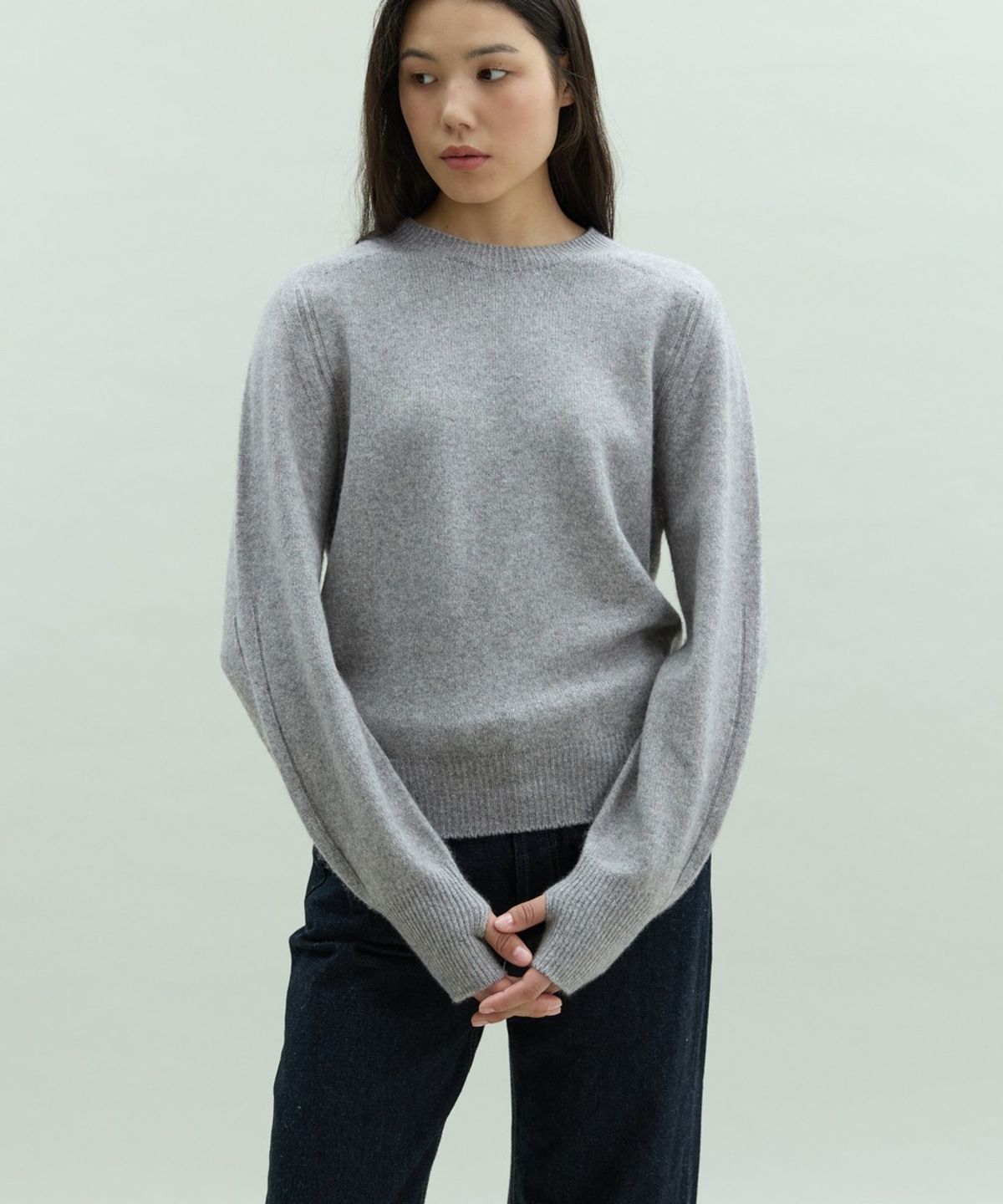 디에토(DEETO) Wholegarment Round Pullover [GREY]