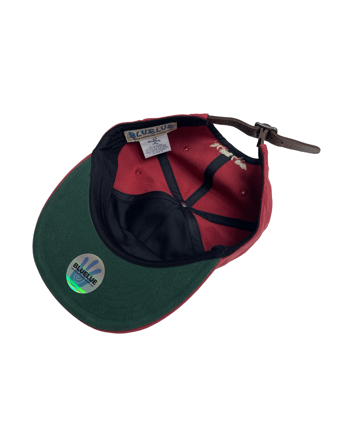 블룰루(BLUELUE) B LOGO APPLIQUE 5 PANEL CAP (red)