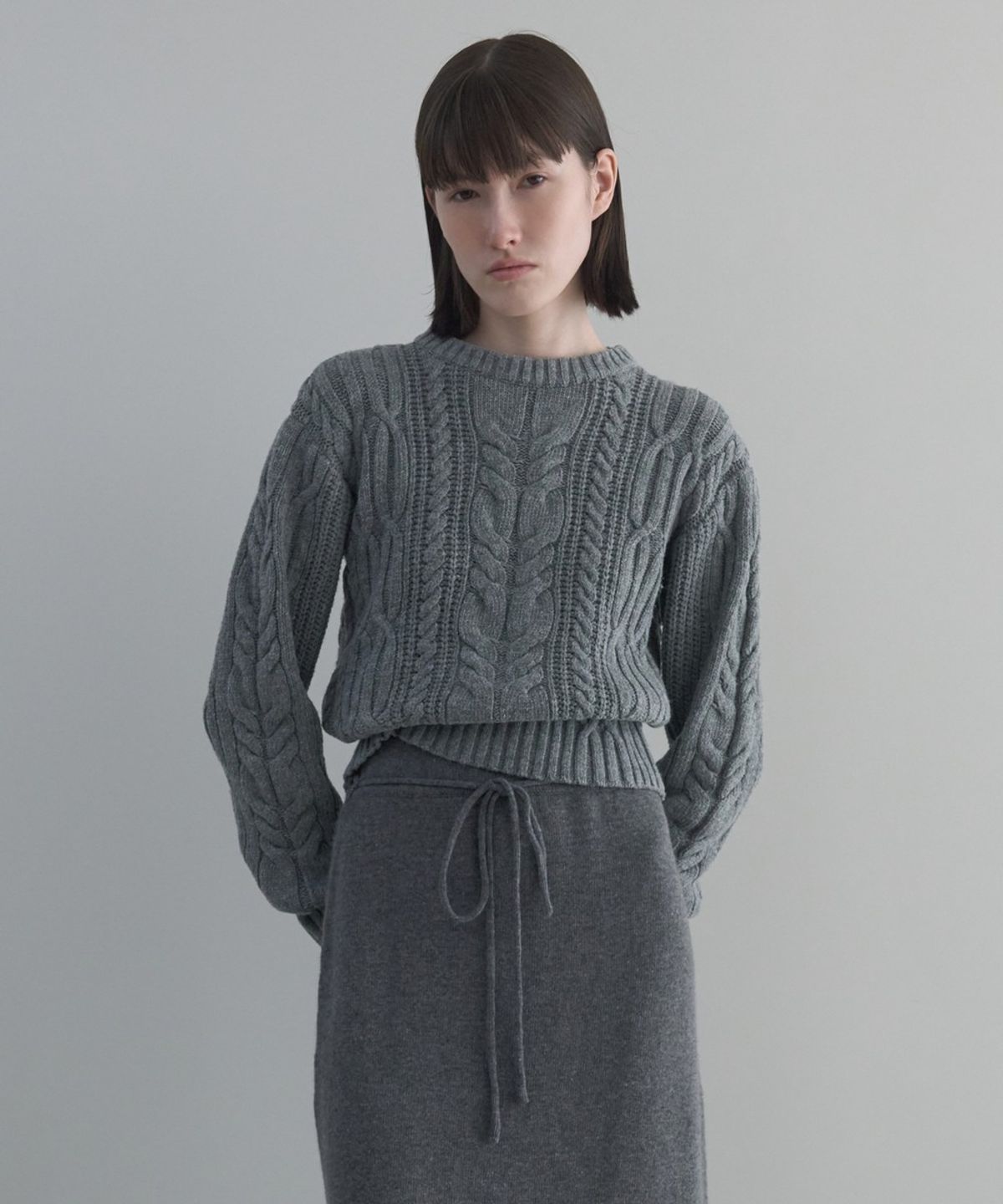 디에토(DEETO) Low Gauge Cable Pullover [GREY]
