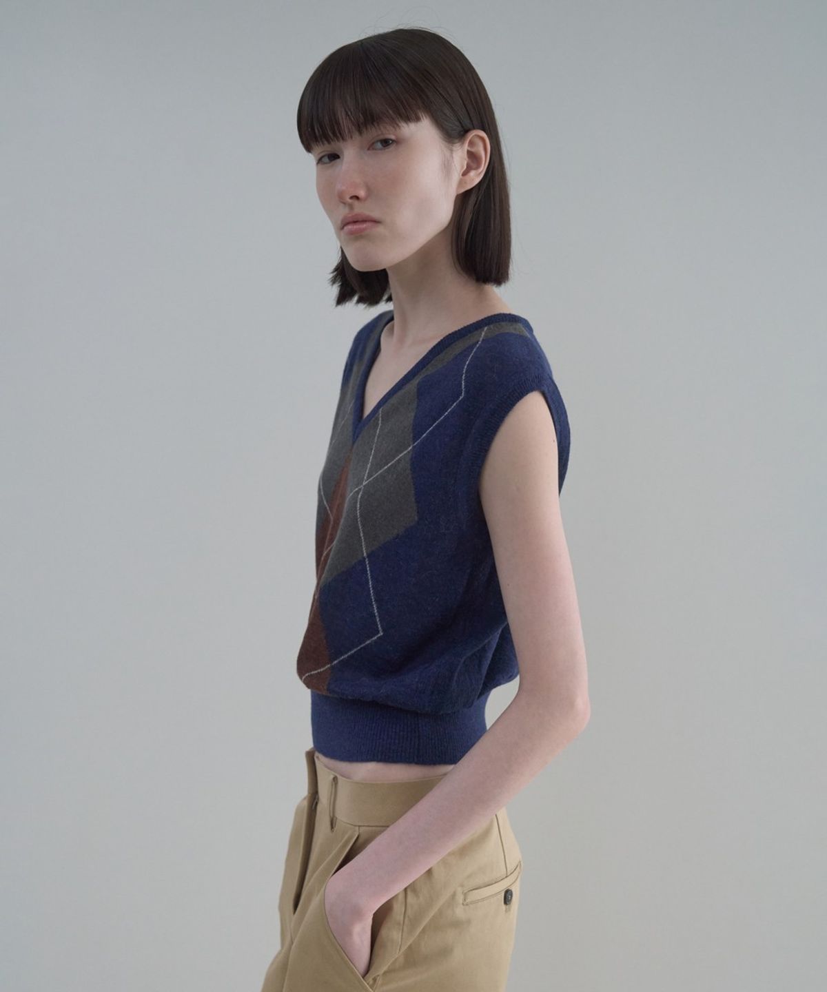 디에토(DEETO) Argyle Knit Vest [NAVY]