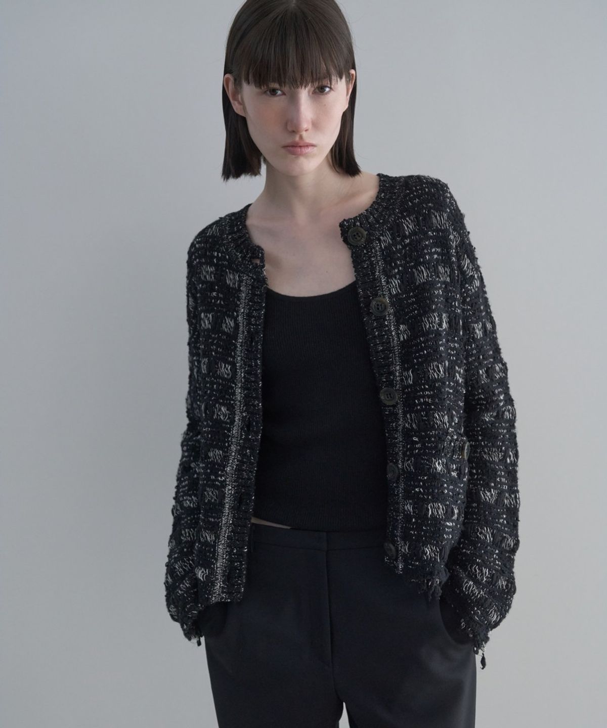 디에토(DEETO) Tweed Cardigan [BLACK]