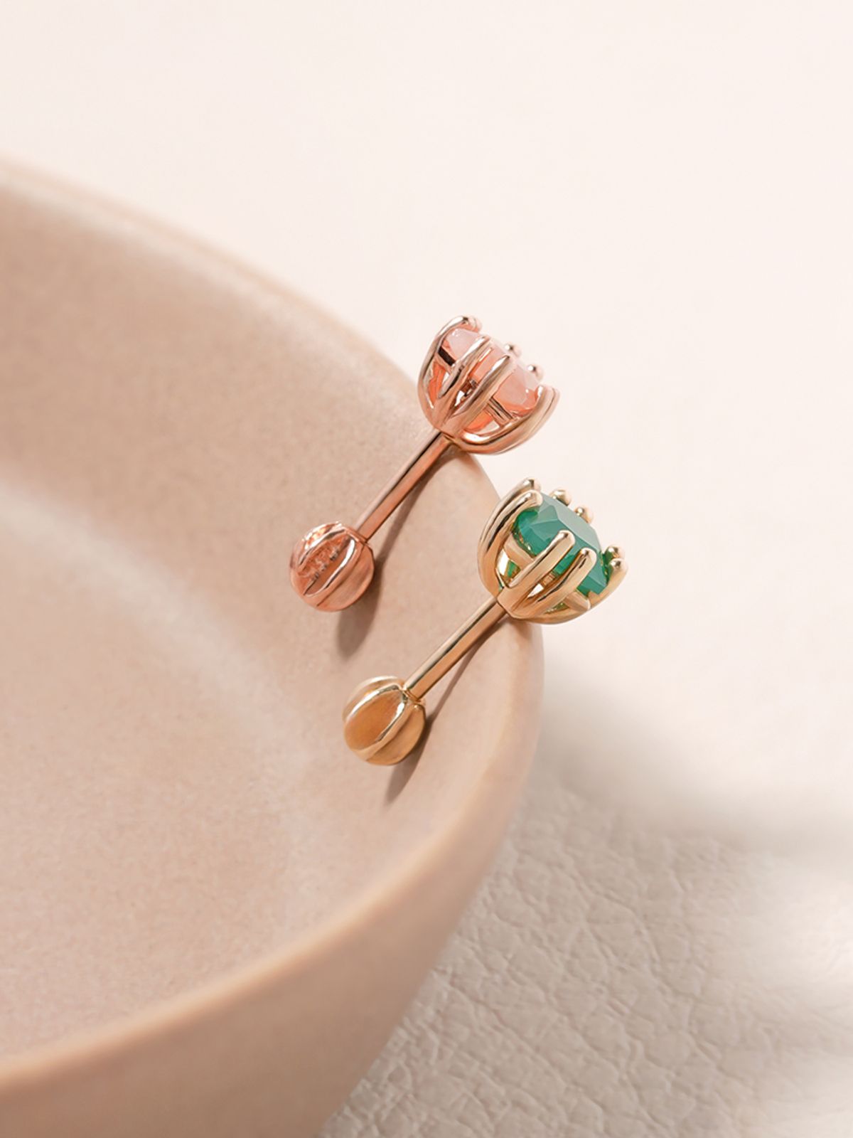 미니멀피어싱(MINIMALPIERCING) 14K 18K 모닝 포레스트 원석 피어싱