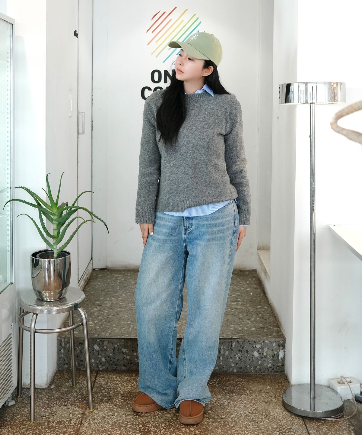 소이렌(SOYLEN) 세리프 레이어드 심볼 캡 (샤인 그린)
