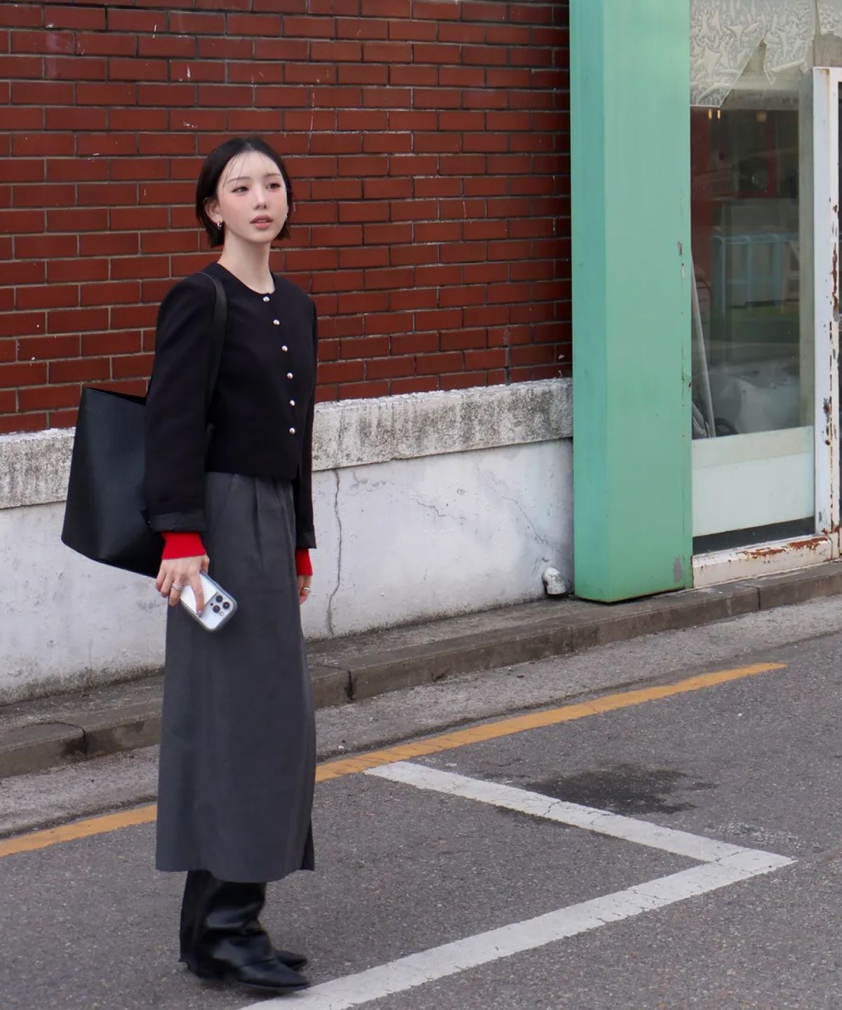 미쏘(MIXXO) 스냅여밈 자켓_MIWJKG331B
