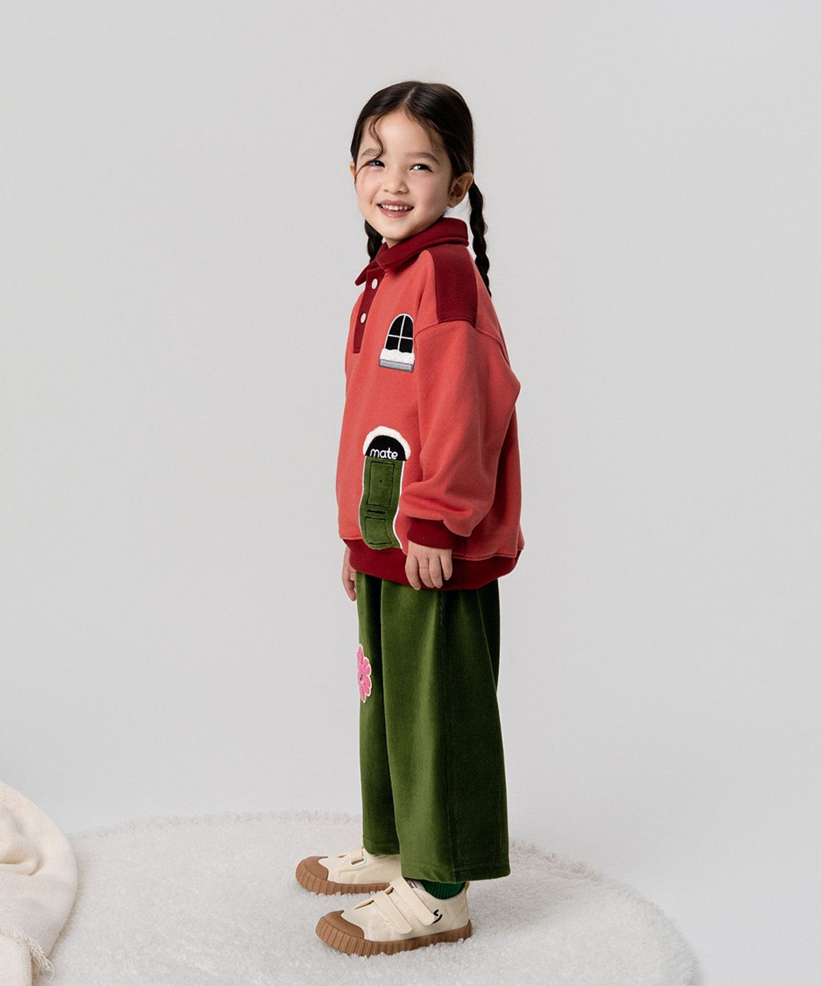 클래씨메이트(CLASSYMATE) 골덴 와이드 팬츠, 올리브