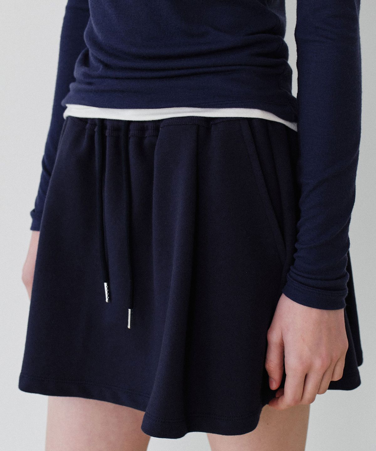 그라스플랜(GRASPLAN) Banding Skirt Shorts_Navy