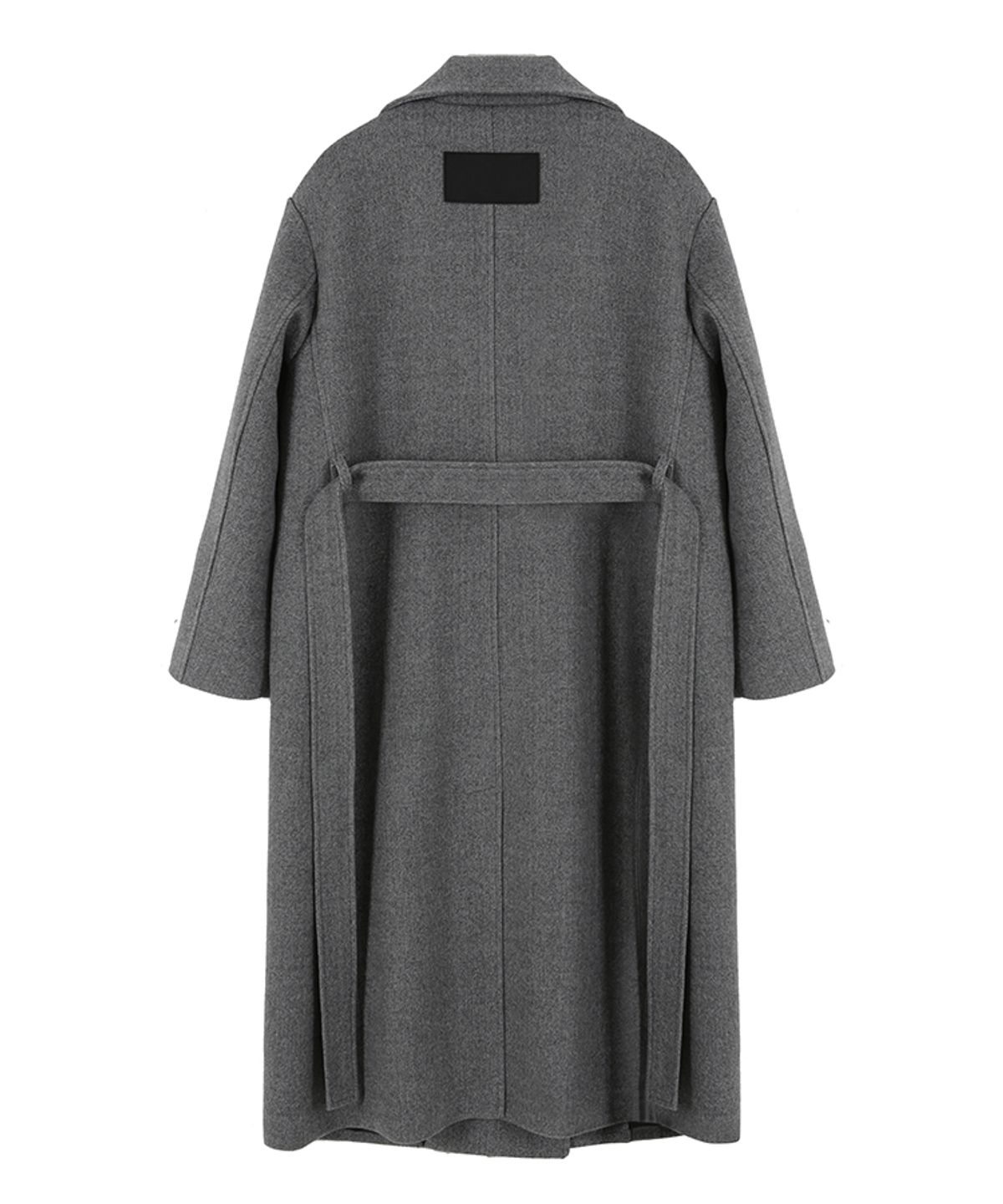 어니브(ANIV) HIGH NECK BELTED COAT GRAY