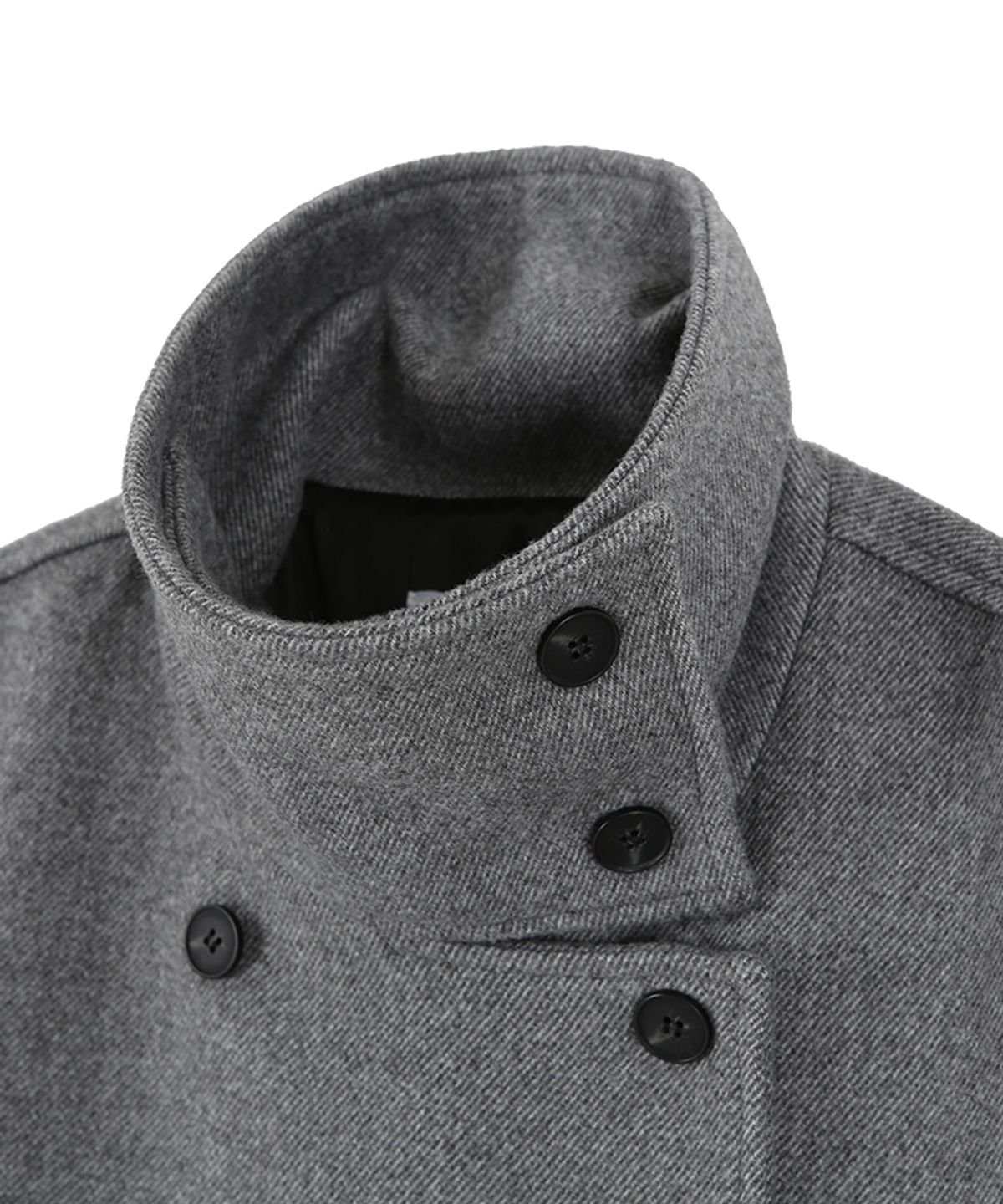 어니브(ANIV) HIGH NECK BELTED COAT GRAY