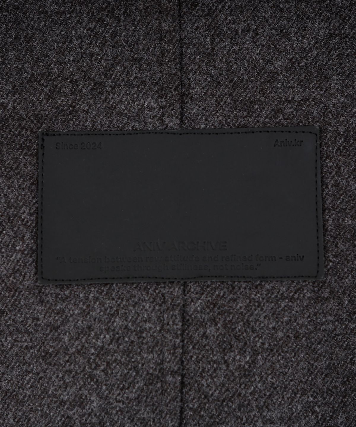 어니브(ANIV) HIGH NECK BELTED COAT CHARCOAL