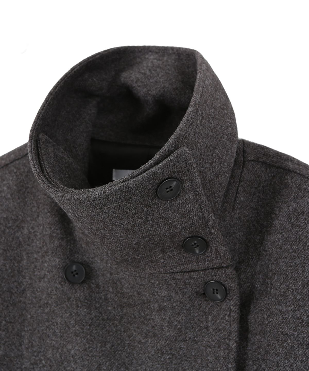어니브(ANIV) HIGH NECK BELTED COAT CHARCOAL