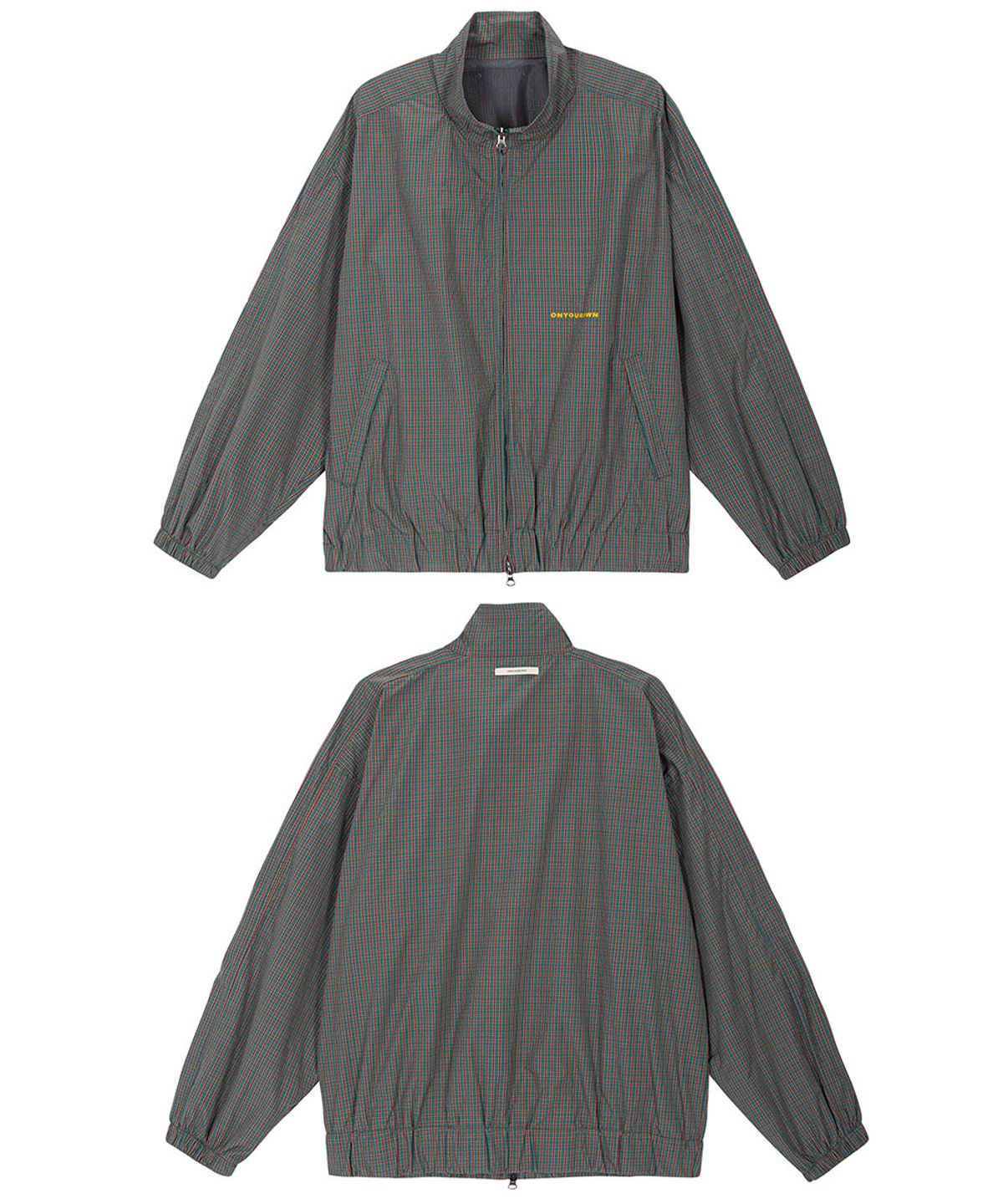 온유어오운(ONYOUROWN) CHECK WINDBREAKER (GREEN)